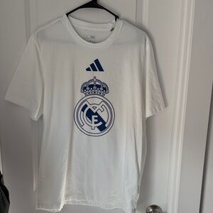 Adidas | White and Blue Real Madrid Tee